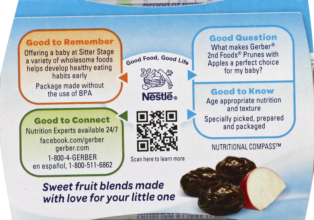 slide 4 of 5, Gerber 2nd Foods Natural Prunes with Apples, 2 ct; 3.5 oz