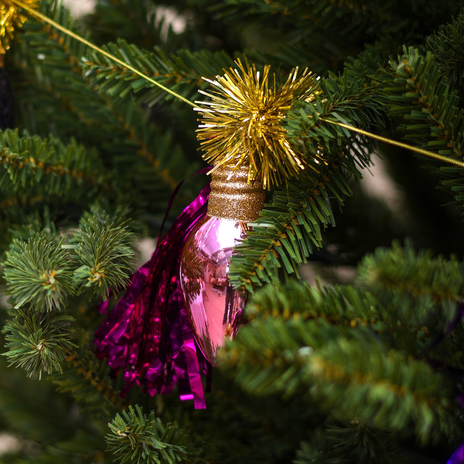 slide 2 of 3, 6ft. Pink & Purple Light Bulbs Garland By Ashland, 6 ft