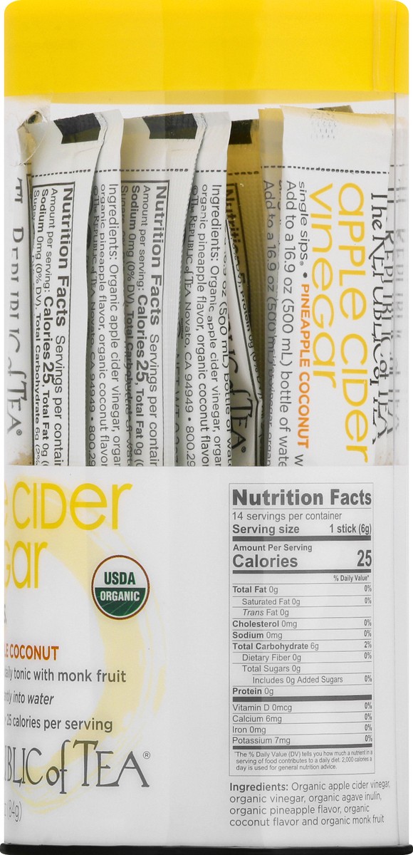 slide 6 of 13, The Republic of Tea Trot Pnapl Coconut Single Sips - 14 ct, 14 ct