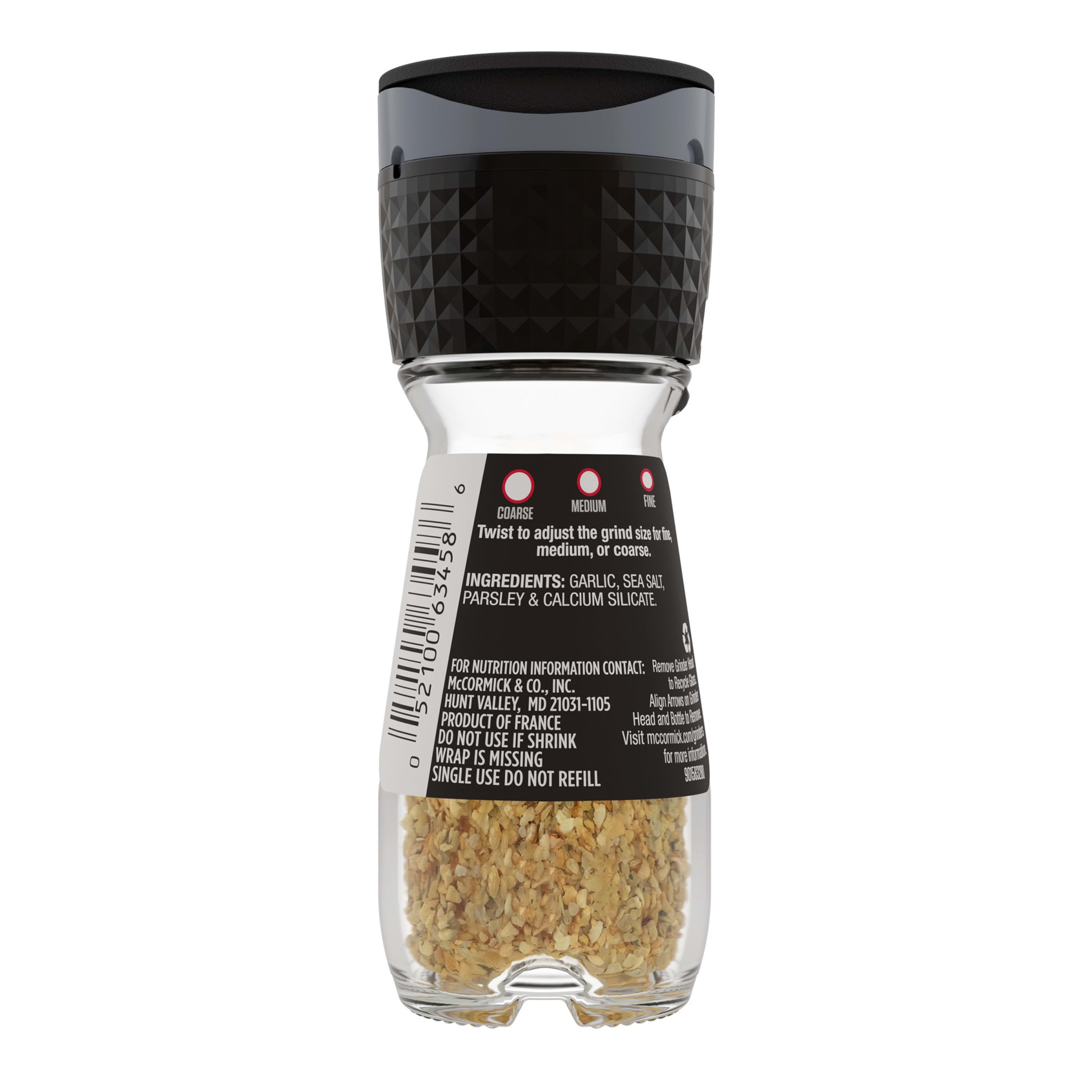 slide 4 of 5, McCormick Garlic Seasoned Salt Grinder, 1.58 oz