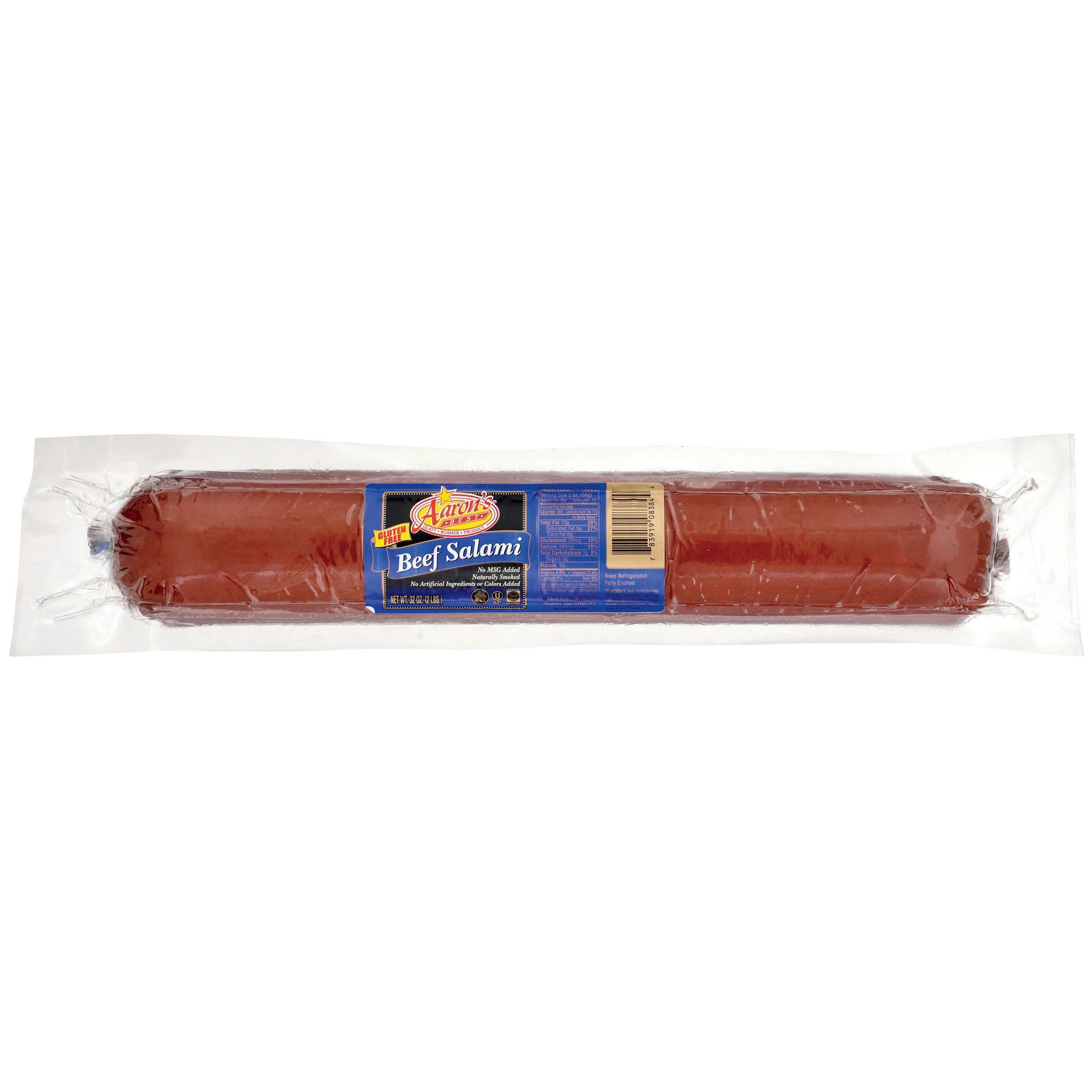 slide 1 of 1, Aaron's Best Beef Salami, 32 oz