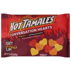 Hot Tamales Conversation Hearts Fierce Cinnamon Candy 10 oz
