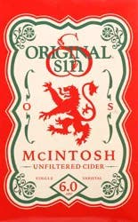 Original Sin 6 Pack Single Unfiltered Mcintosh Cider 6 ea