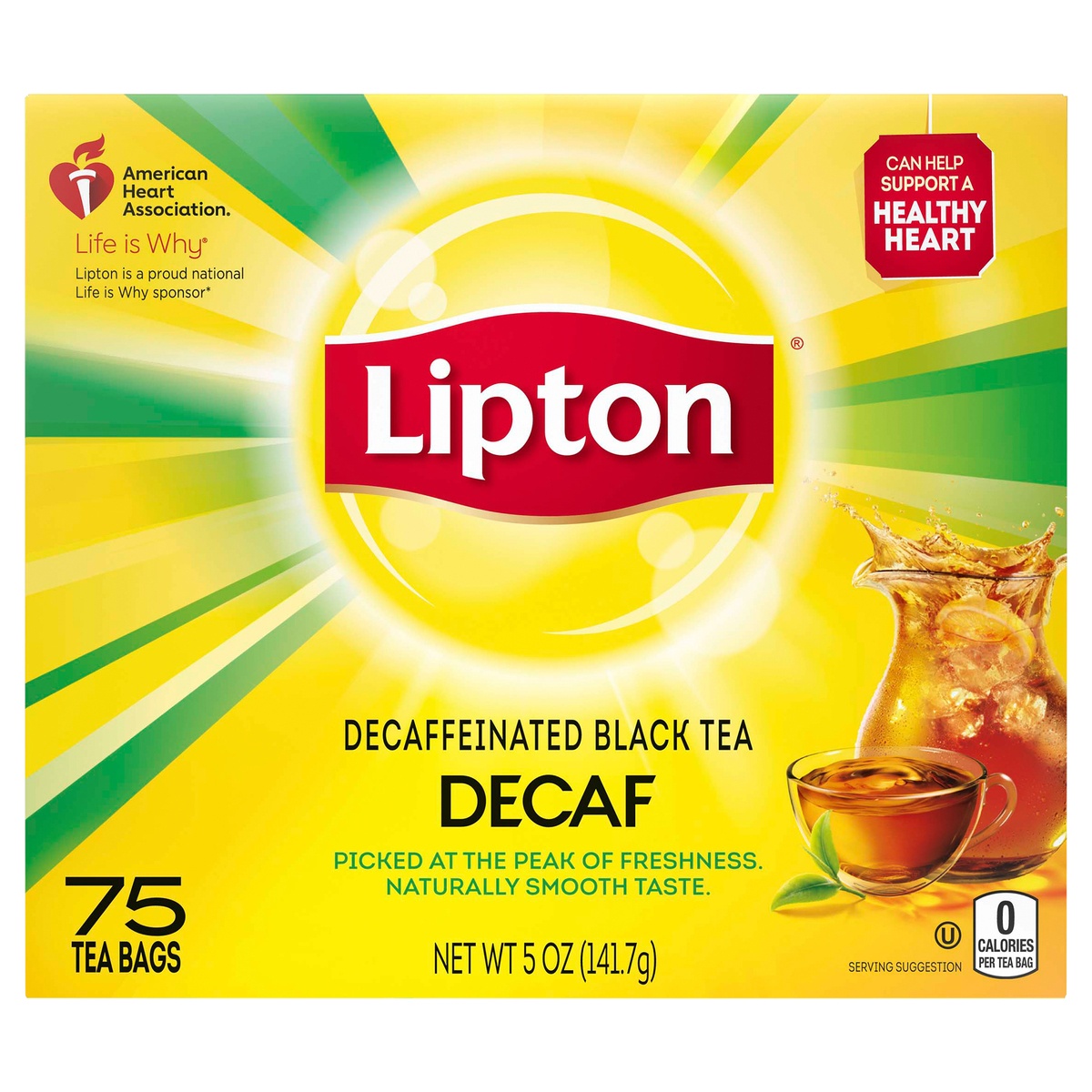 slide 1 of 1, Lipton Decaffeinated Decaf Black Tea 75 75 ea Box, 