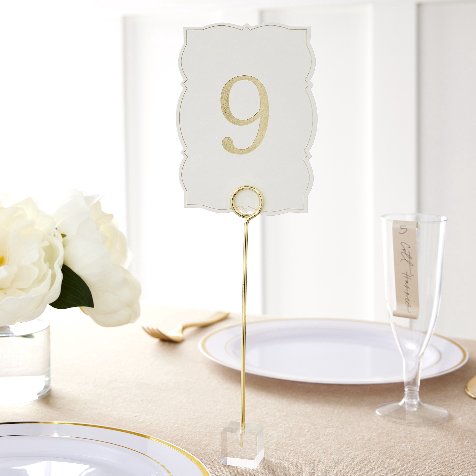 slide 3 of 5, 1-25 Ornate Gold Table Numbers By Celebrate It, 5.5 in x 3.5 in