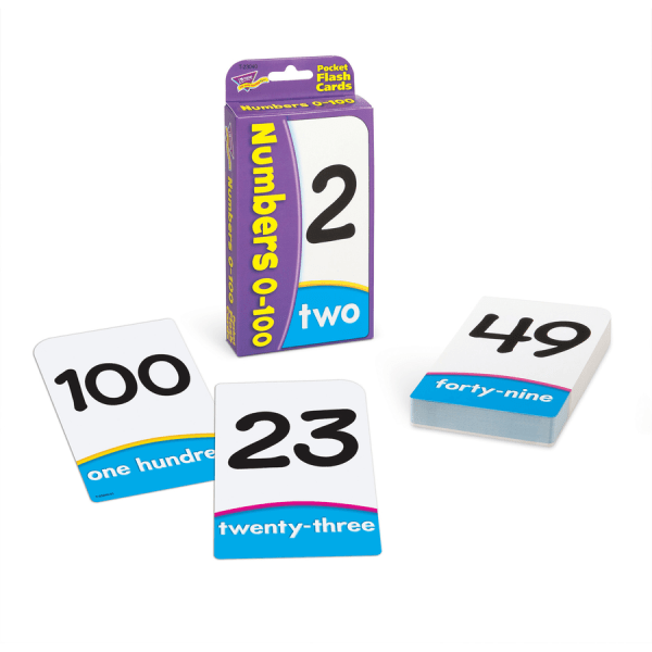 slide 3 of 4, TREND Pocket Flash Cards, Numbers 0-100, Box Of 56 Cards, 56 ct