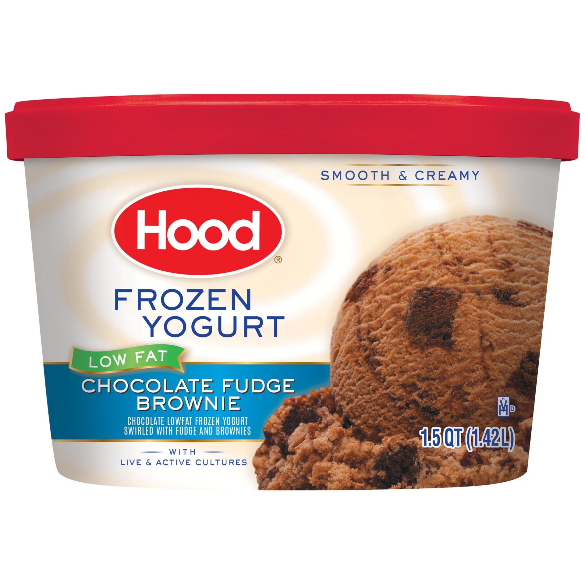 slide 1 of 3, Hood Chocolate Fudge Brownie Low Fat Frozen Yogurt, 48 oz