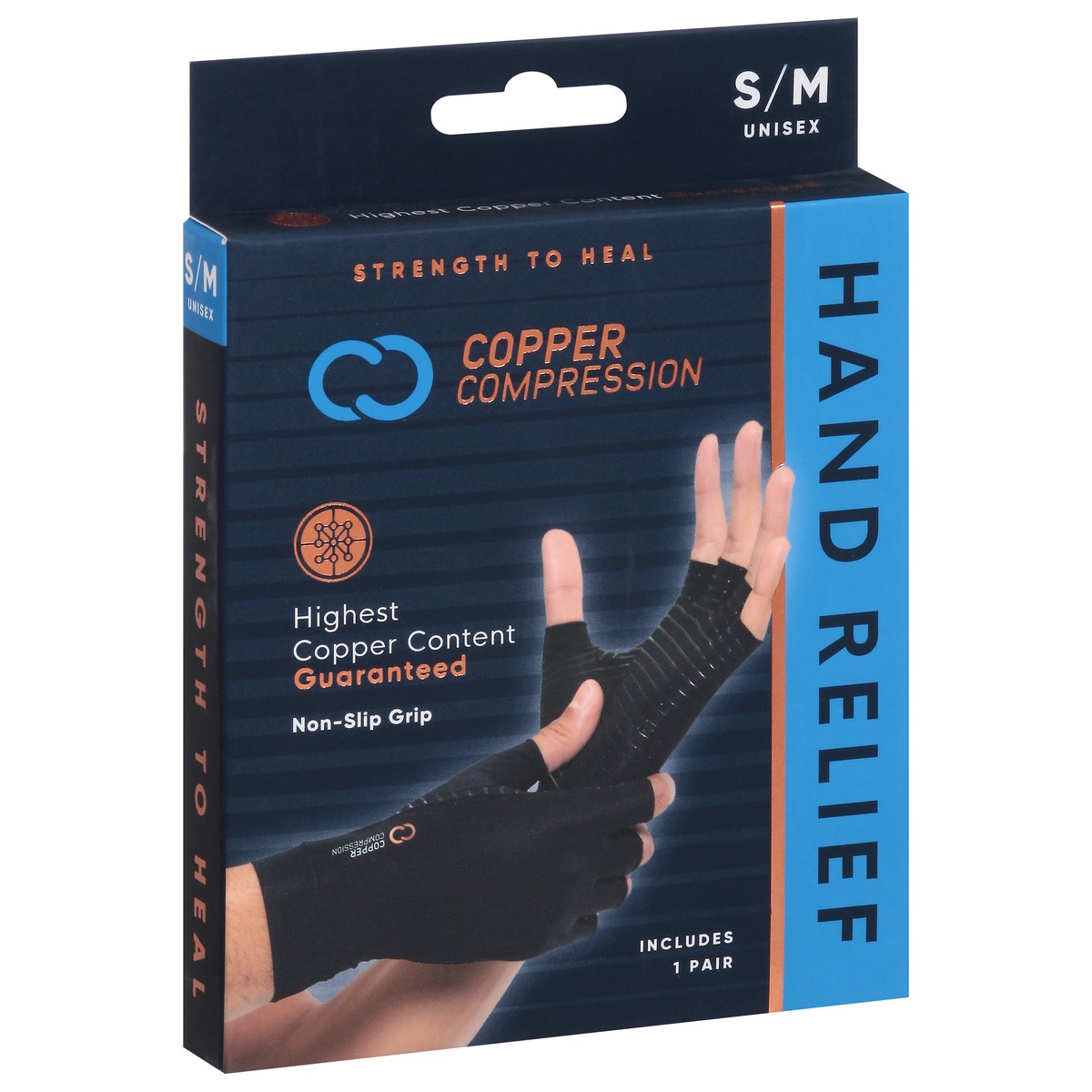 slide 8 of 9, Copper Compression Small Medium Arthritis Gloves, 1 pair