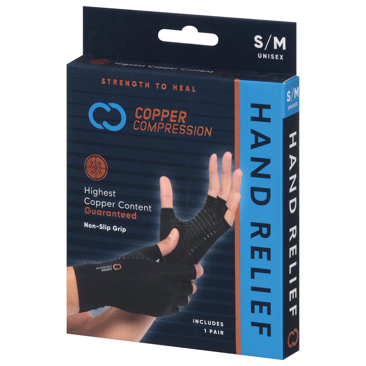 slide 6 of 9, Copper Compression Small Medium Arthritis Gloves, 1 pair