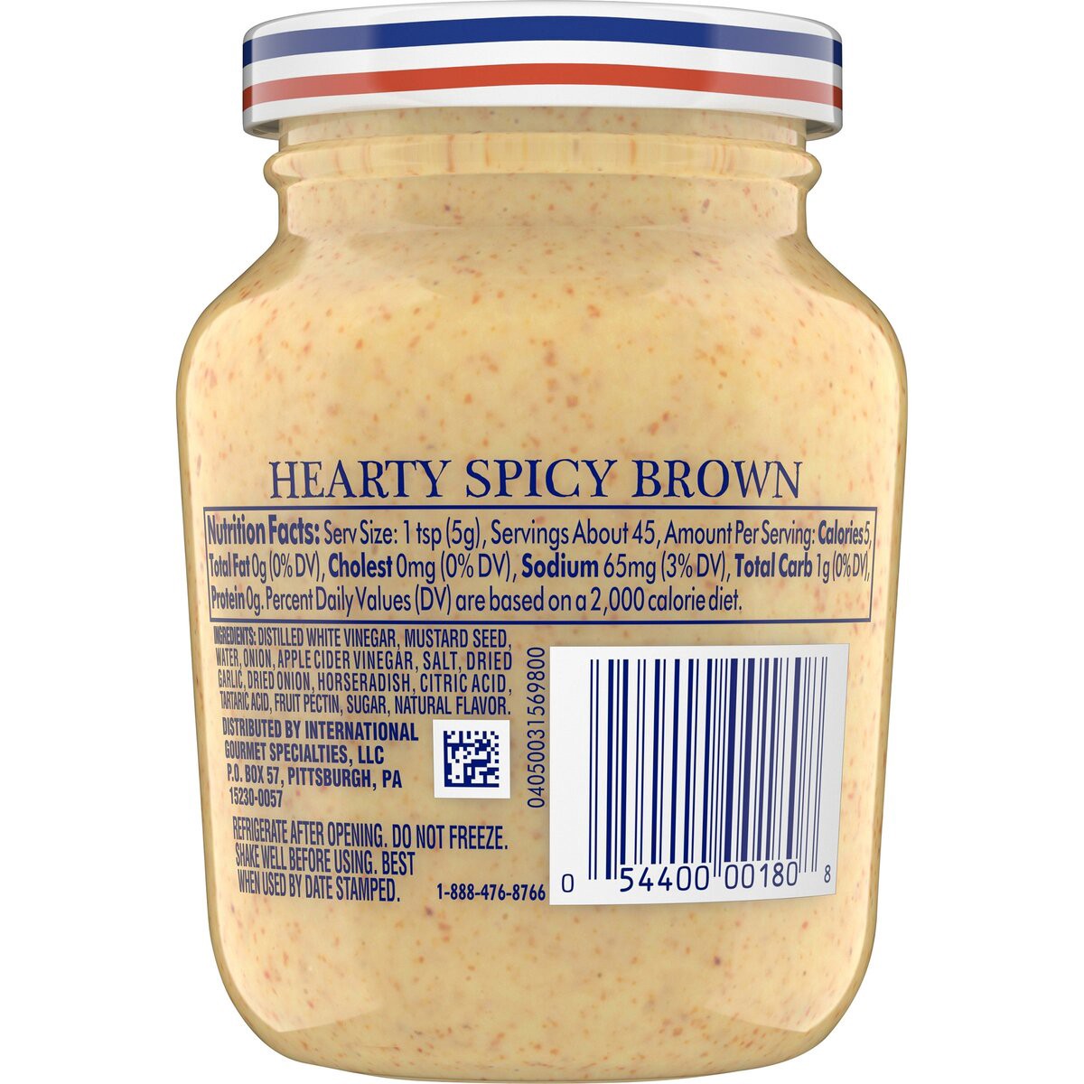 slide 8 of 8, Grey Poupon Spicy Brown Mustard, 1 ct