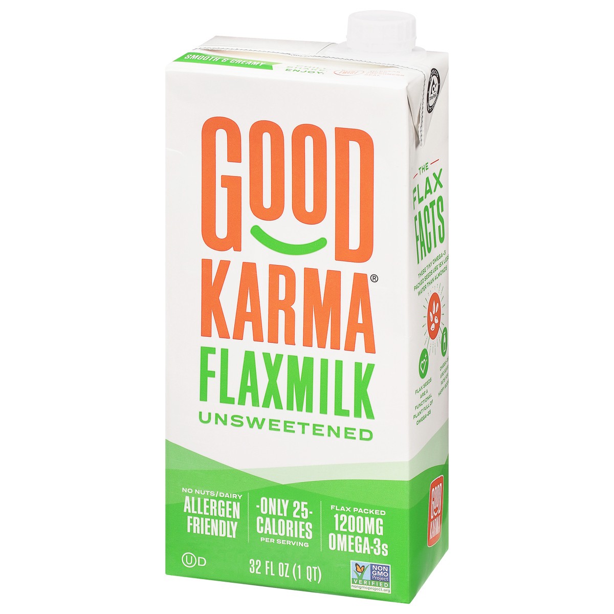 slide 3 of 9, Good Karma Smooth & Creamy Unsweetened Flaxmilk 32 fl oz, 32 fl oz