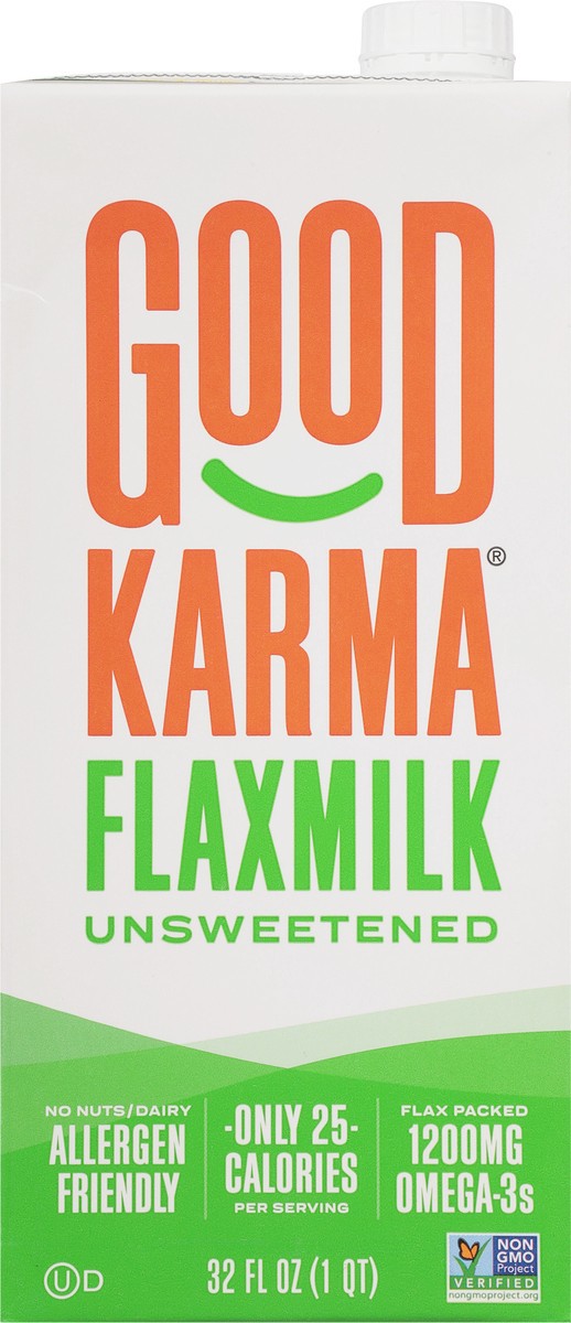 slide 6 of 9, Good Karma Smooth & Creamy Unsweetened Flaxmilk 32 fl oz, 32 fl oz