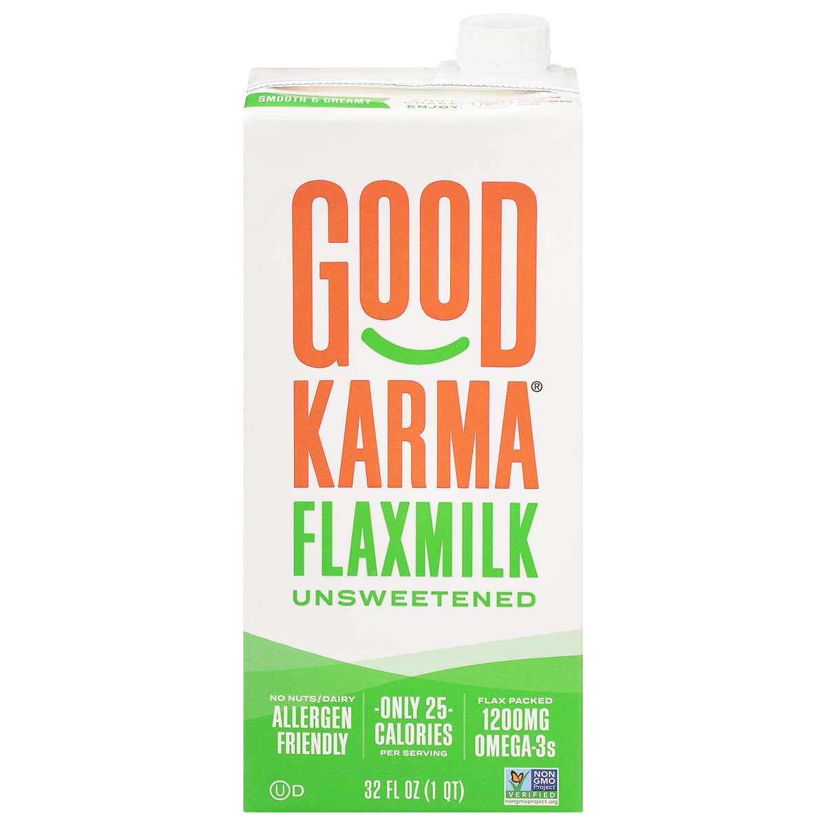 slide 1 of 9, Good Karma Smooth & Creamy Unsweetened Flaxmilk 32 fl oz, 32 fl oz