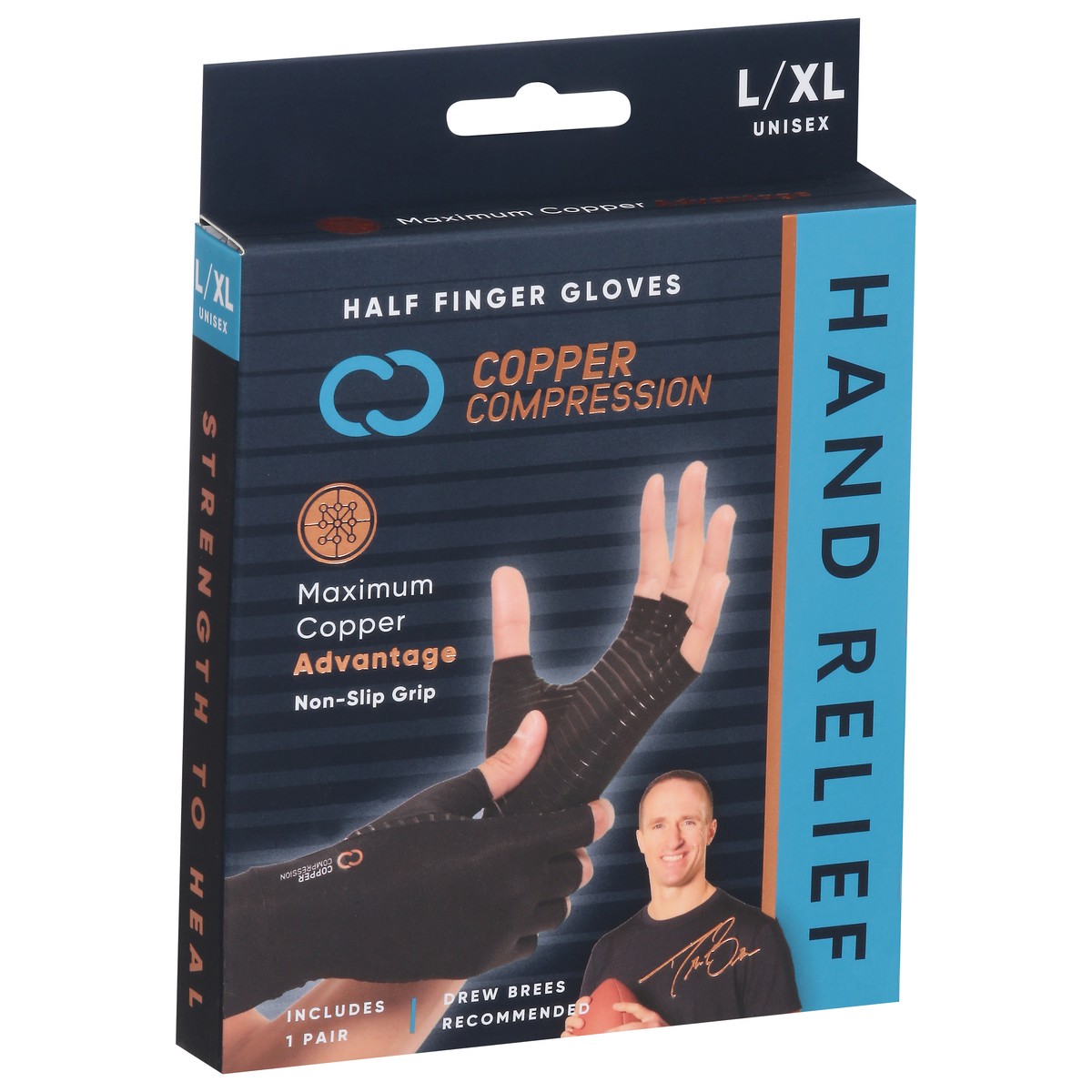 slide 8 of 9, Copper Compression L/XL Unisex Hand Relief Gloves L/XL 1 ea, 1 ct
