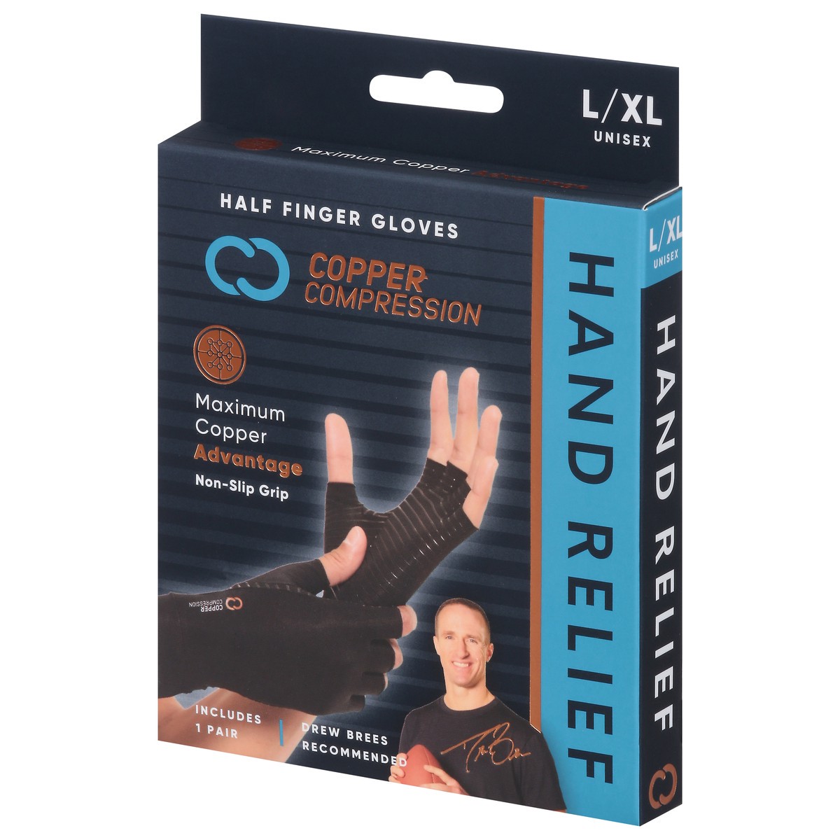 slide 4 of 9, Copper Compression L/XL Unisex Hand Relief Gloves L/XL 1 ea, 1 ct