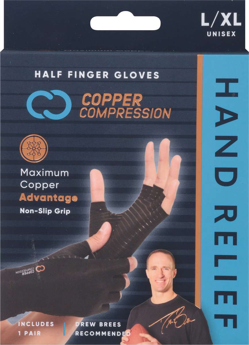 slide 9 of 9, Copper Compression L/XL Unisex Hand Relief Gloves L/XL 1 ea, 1 ct