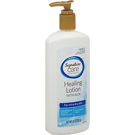 slide 1 of 1, Signature Care Healing Lotion W/Aloe, 14 fl oz