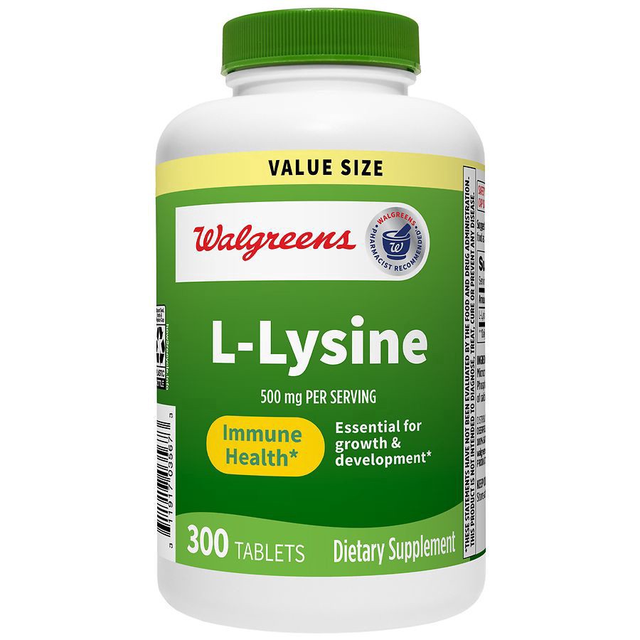 slide 1 of 4, Walgreens L-Lysine 500mg, 300 ct