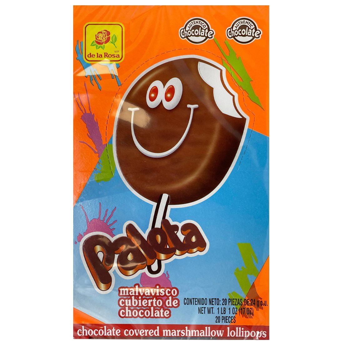 slide 1 of 1, De la Rosa Paleta Marz Choc, 20 ct