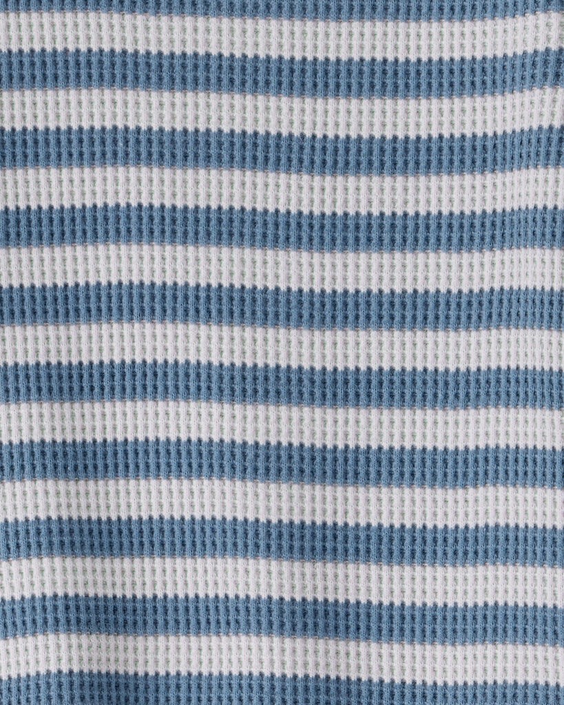 slide 3 of 3, Littleplanet Baby Striped Waffle Knit Pajamas Made with Organic Cotton Blue Stripes 24M, 1 ct