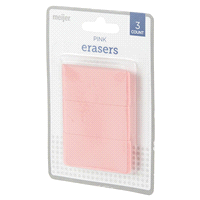 slide 7 of 29, Meijer Pink Erasers, 3 ct