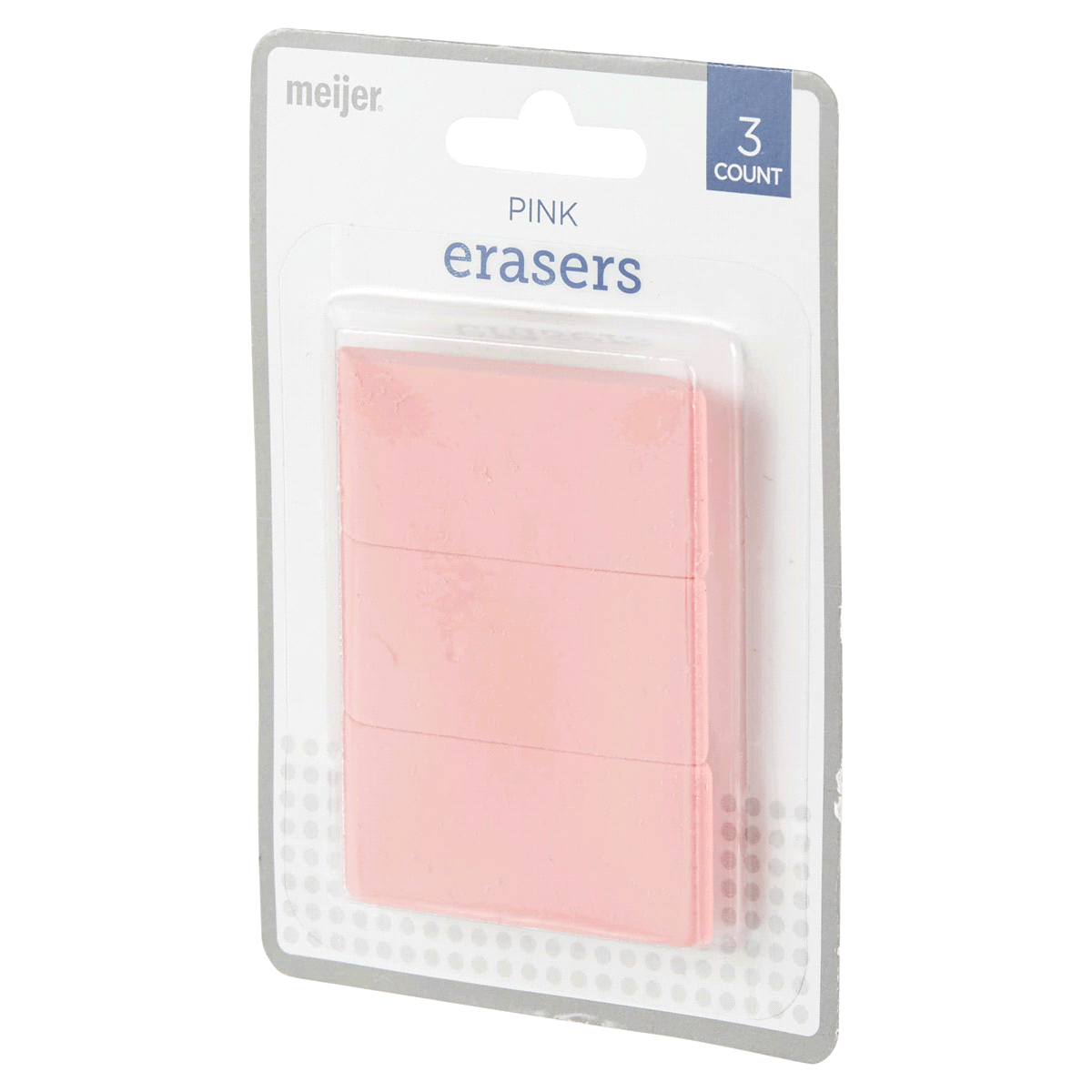 slide 9 of 29, Meijer Pink Erasers, 3 ct