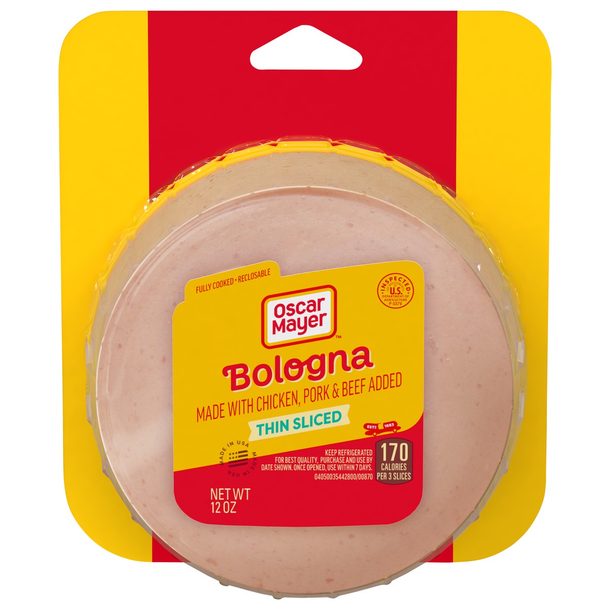 slide 1 of 9, Oscar Mayer Thin Sliced Bologna Lunch Meat, 12 oz. Pack, 12 oz