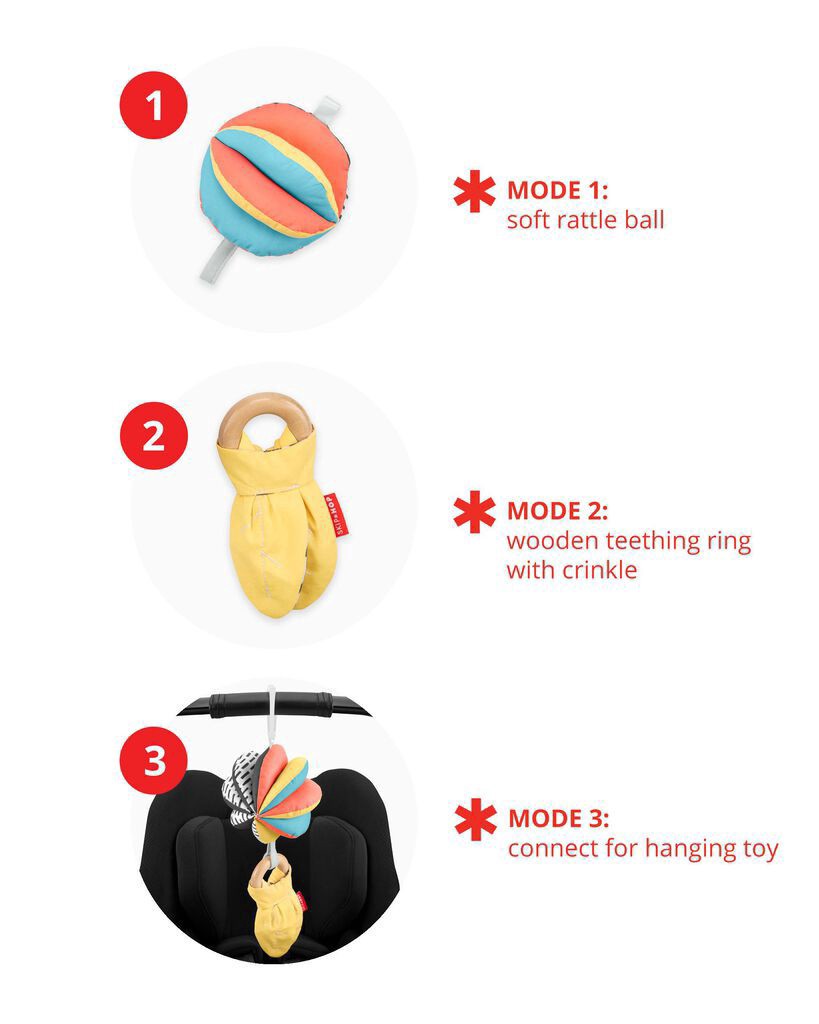 slide 8 of 10, Skiphop Discoverosity 3-in-1 Montessori-Inspired Stroller Toy Multi NS, 1 ct