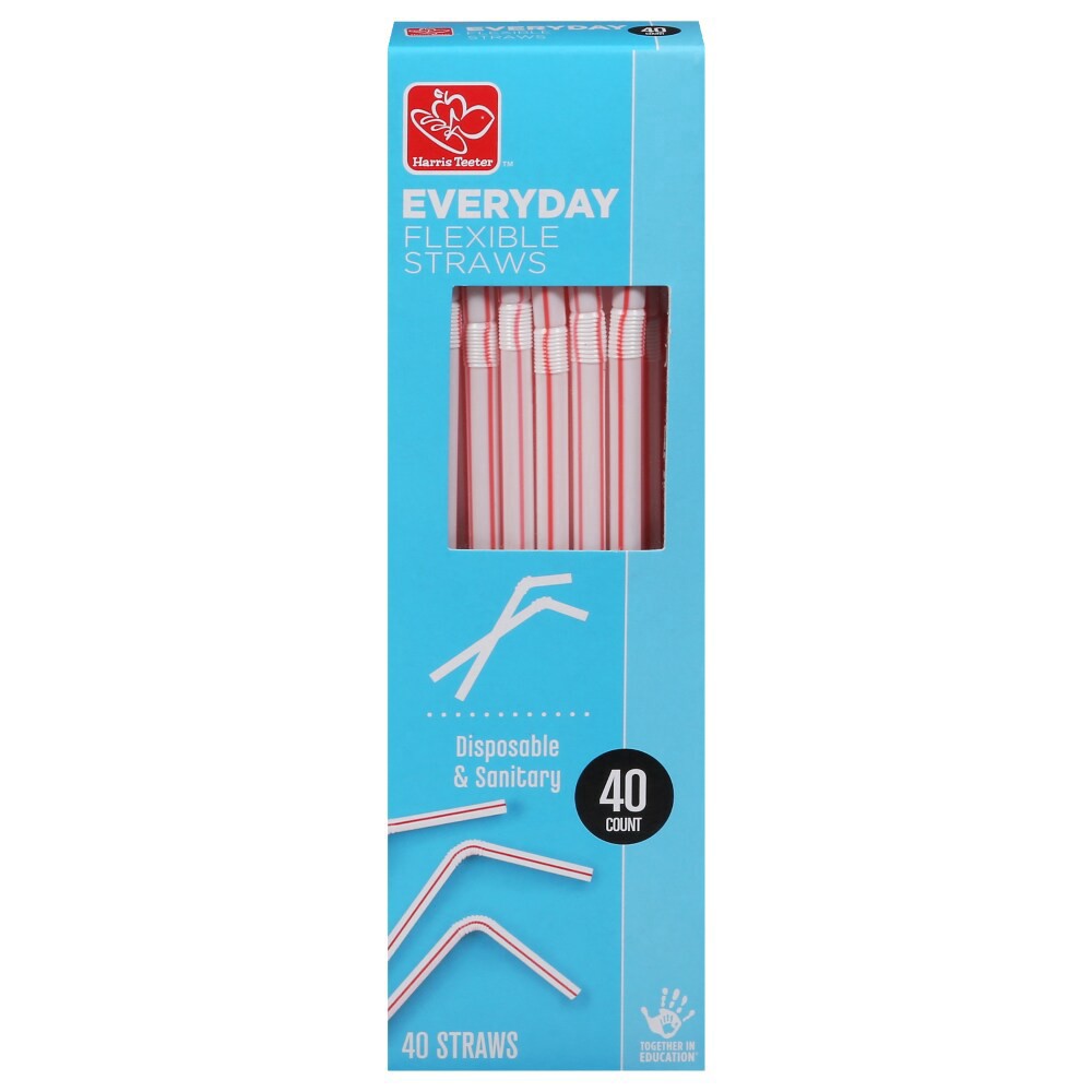 slide 4 of 6, Harris Teeter Everyday Flexible Straws, 40 ct