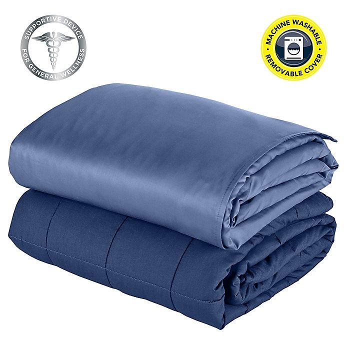 Therapedic Medium Weighted Cooling Blanket - Navy 16 lb | Shipt