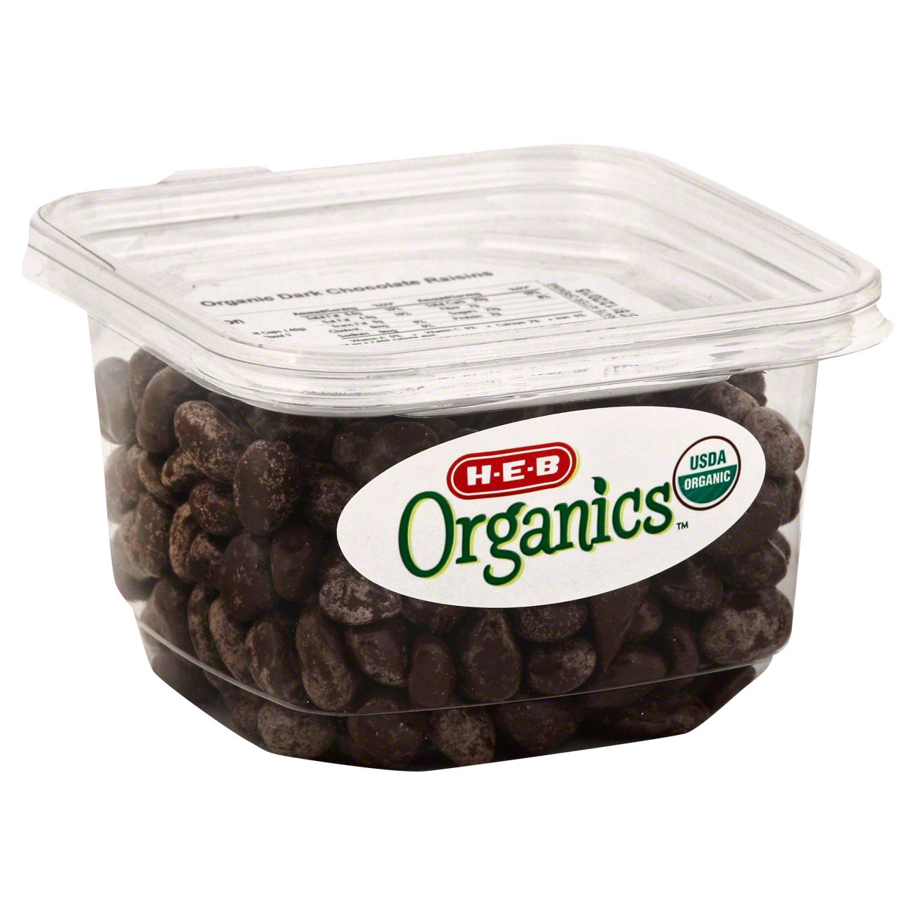 slide 1 of 1, H-E-B Organics Dark Chocolate Raisins, 12.1 oz