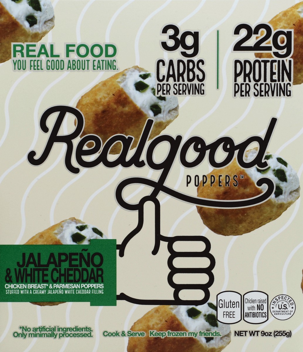 slide 4 of 6, Realgood Real Good Frozen Stuffed Chicken Nuggets Jalapeno & White Cheddar, 9 oz