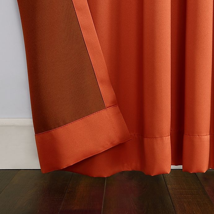 slide 3 of 4, Sun Zero Bella Room Darkening Grommet Window Curtain Panel - Tangerine, 54 in