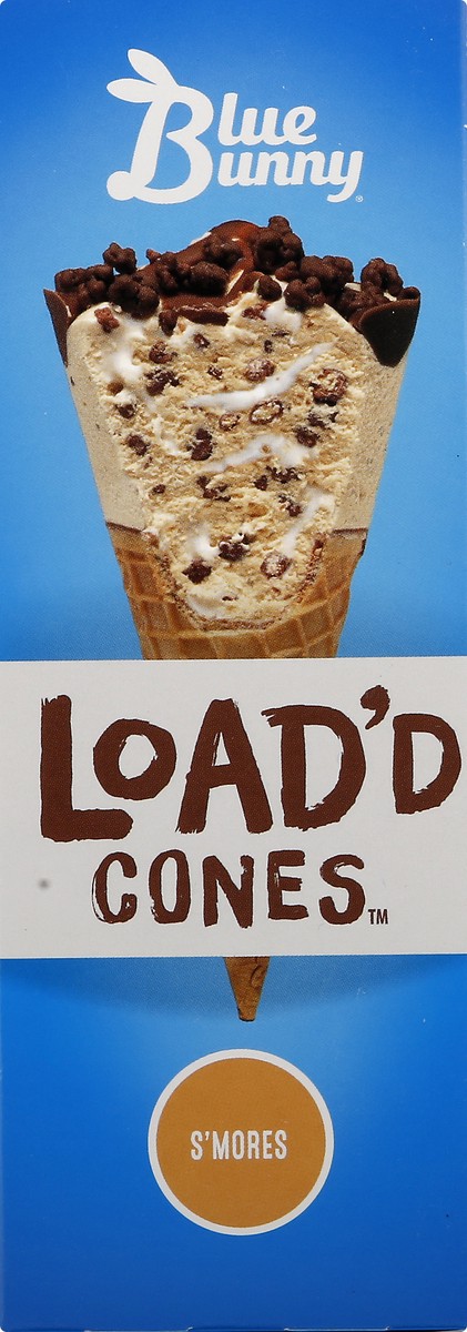 slide 13 of 13, Blue Bunny S'Mores Load'D Cones 4Ct, 16 fl oz