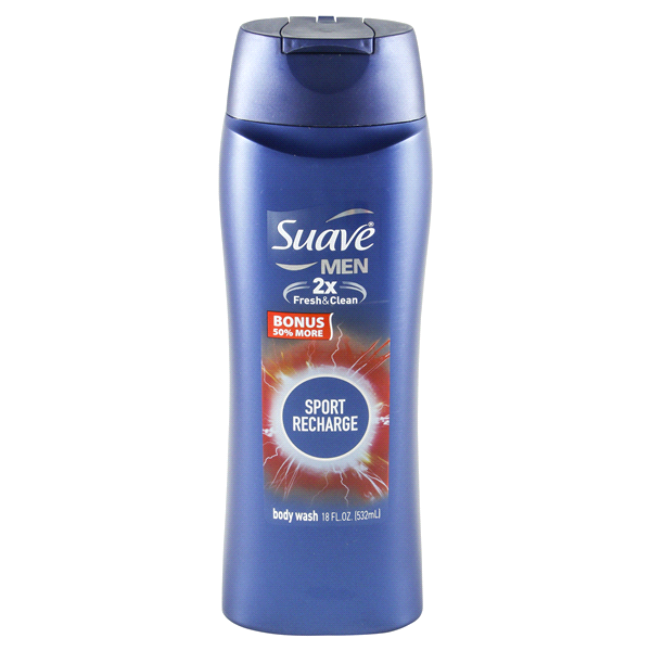 slide 1 of 1, Suave Men Active Sport Body Wash, 12 oz