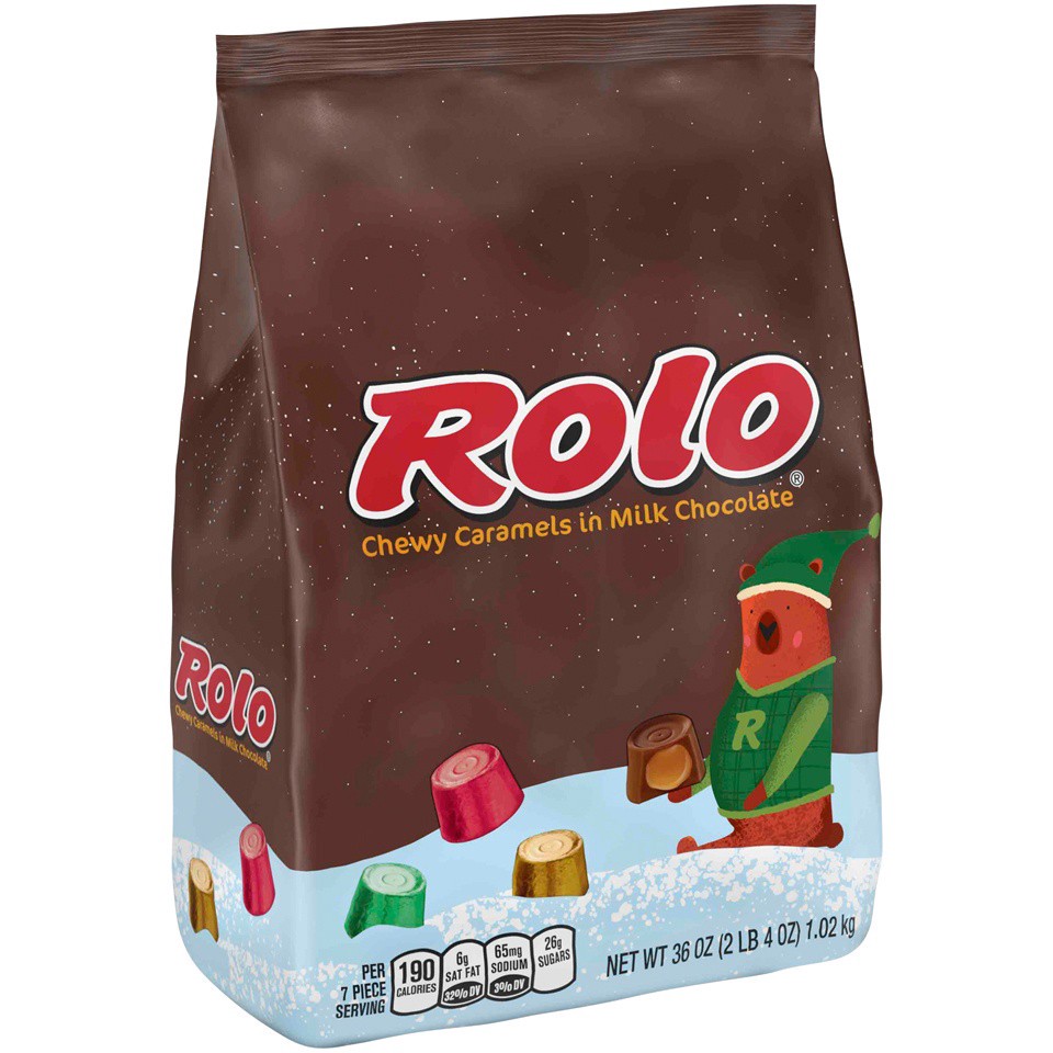 slide 1 of 6, ROLO Holiday Chewy Caramels in Milk Chocolate, 36 oz, 36 oz