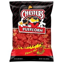 Chester's Puffcorn Puffed Corn Snacks Flamin' Hot Flavored 4 1/4 Oz