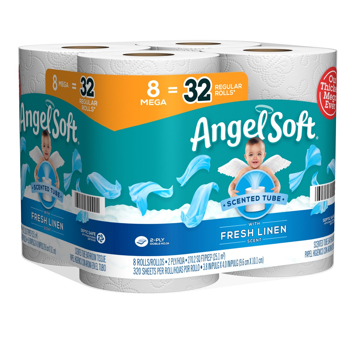 slide 2 of 6, Angel Soft Bathroom Tissue, 8 ct