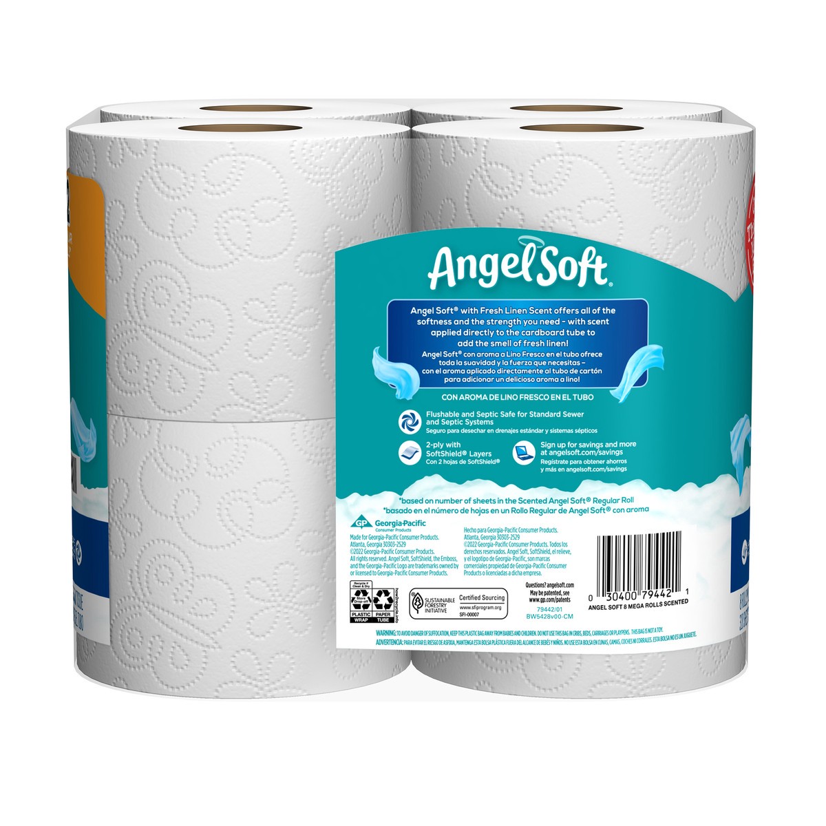 slide 3 of 6, Angel Soft Bathroom Tissue, 8 ct