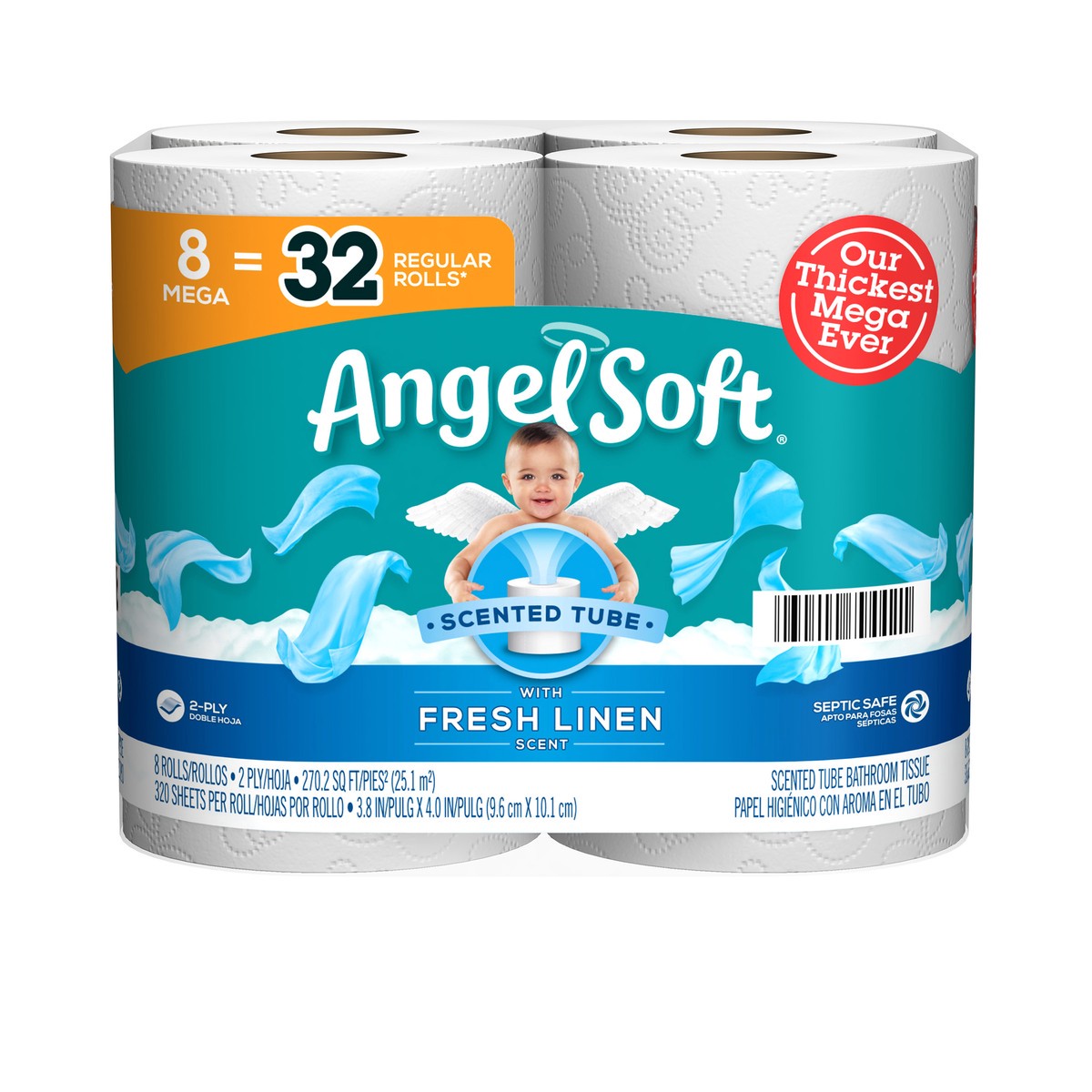 slide 4 of 6, Angel Soft Bathroom Tissue, 8 ct