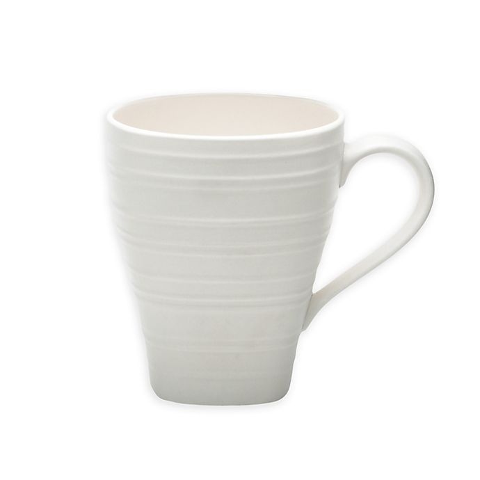 slide 1 of 1, Mikasa Swirl Square Mug - White, 1 ct