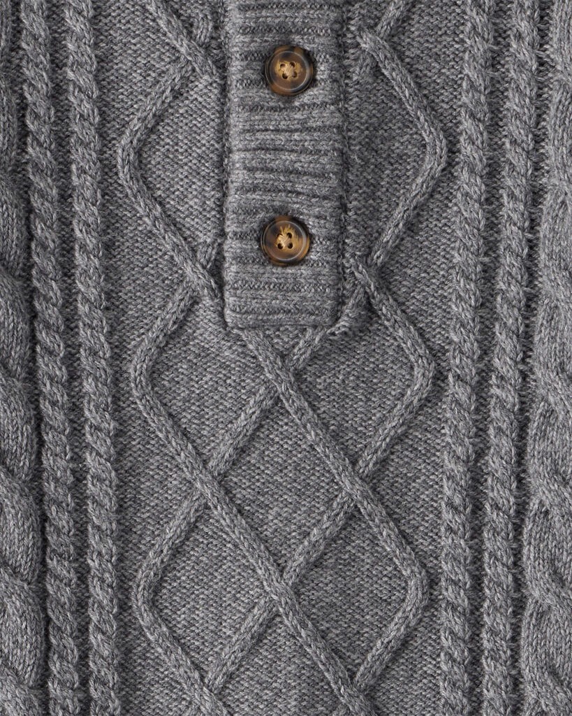 slide 2 of 2, Oshkosh Toddler Boy Cable-Knit Long-Sleeve Sweater - Grey Grey 3T, 1 ct