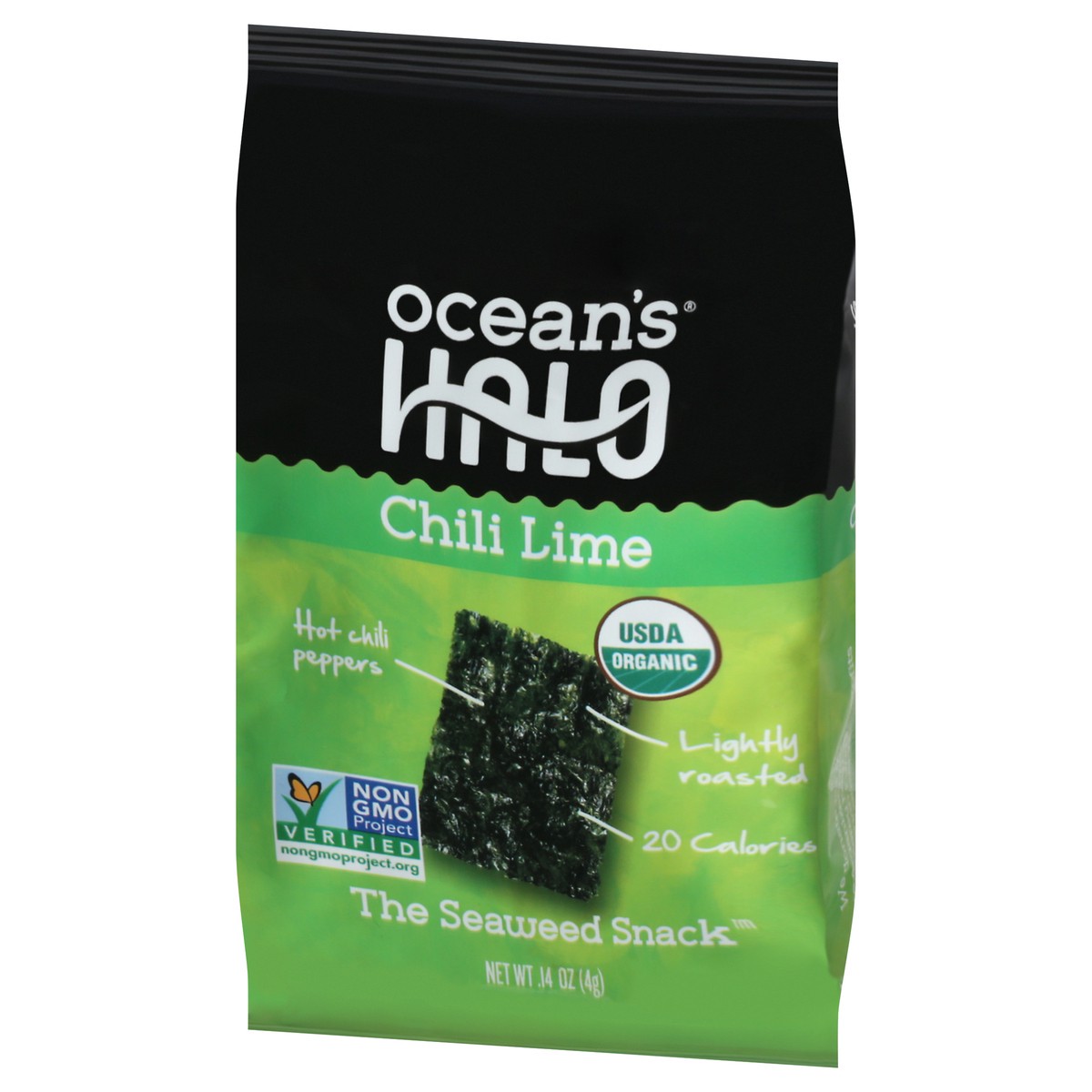 slide 8 of 9, Ocean's Halo Chili Lime Seaweed, 0.14 oz