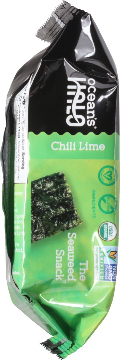 slide 5 of 9, Ocean's Halo Chili Lime Seaweed, 0.14 oz