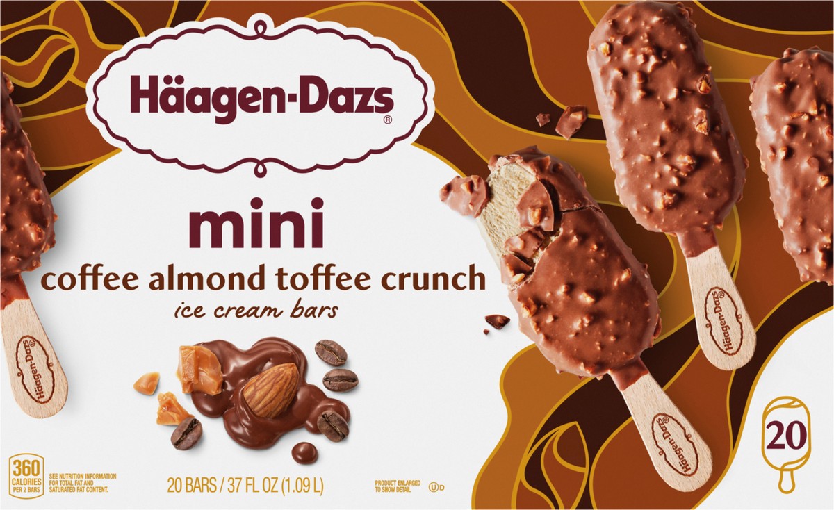 slide 4 of 13, Häagen-Dazs Mini Coffee Almond Toffee Crunch Ice Cream Bars 20 ea, 20 ct