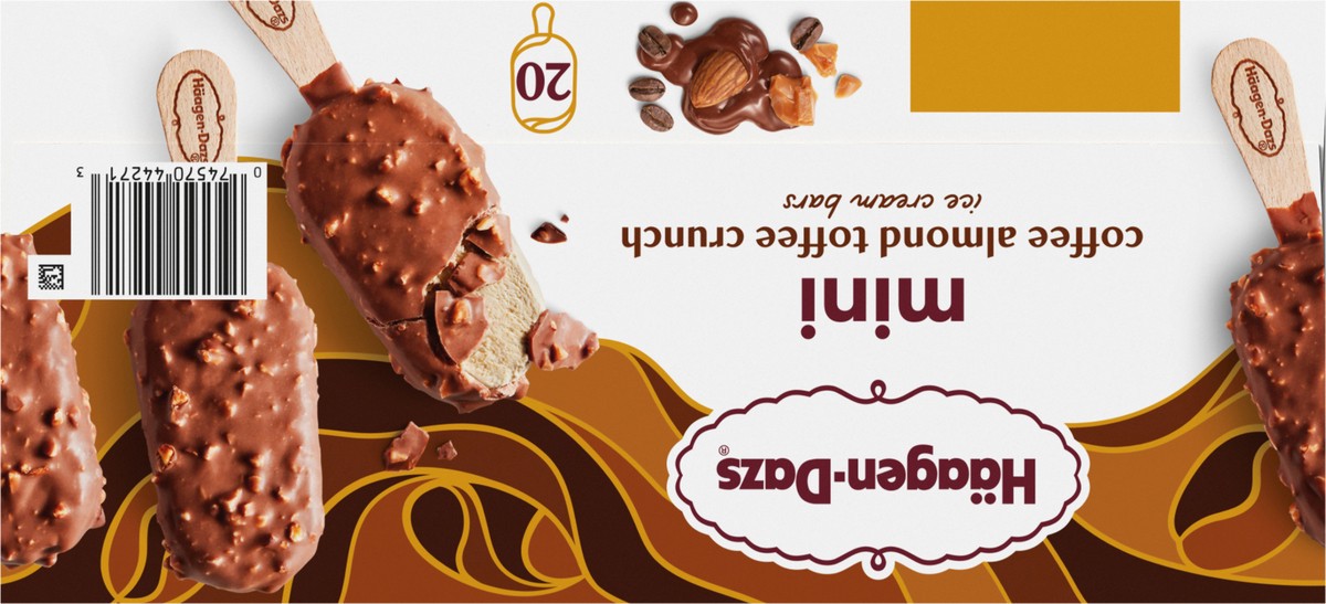 slide 7 of 13, Häagen-Dazs Mini Coffee Almond Toffee Crunch Ice Cream Bars 20 ea, 20 ct