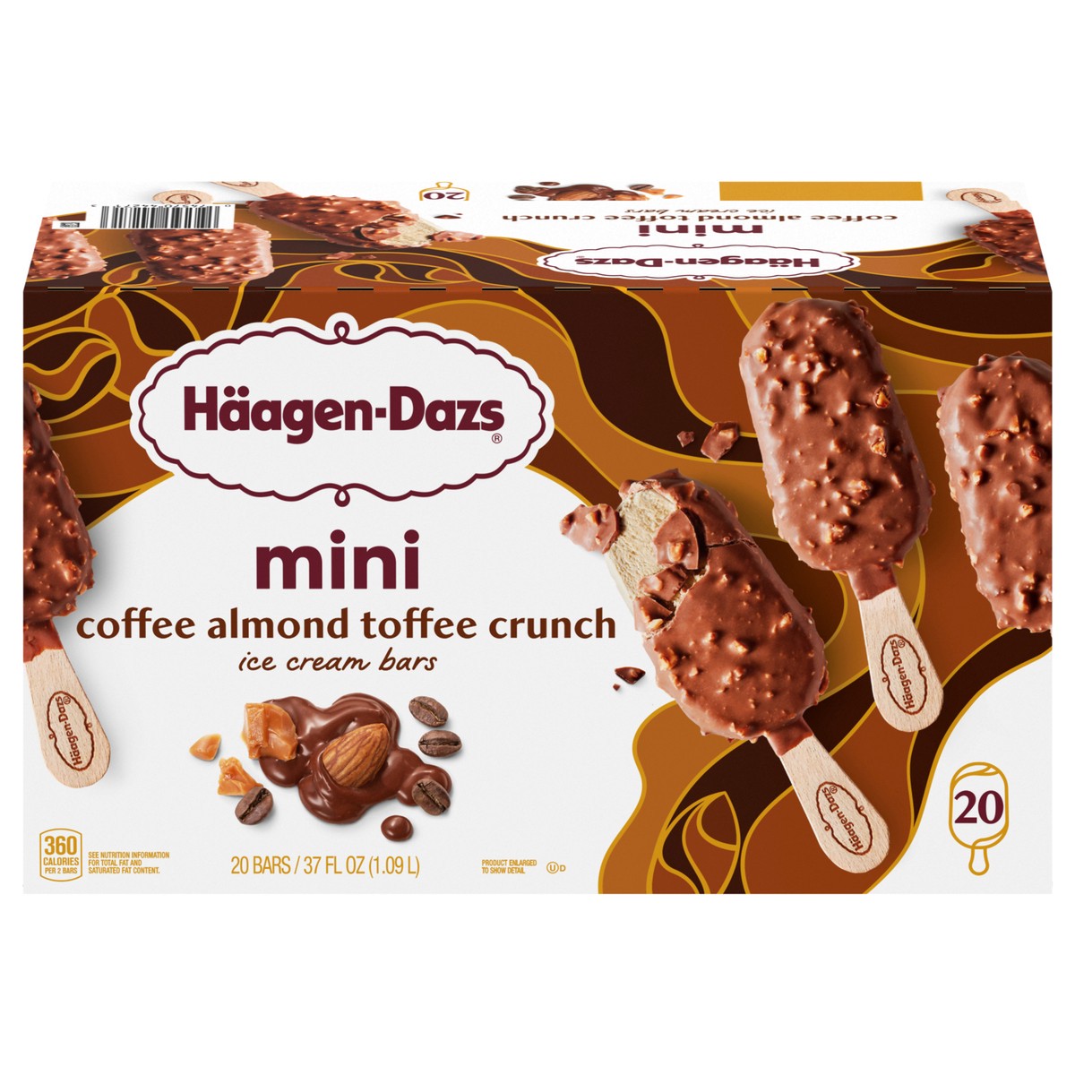 slide 8 of 13, Häagen-Dazs Mini Coffee Almond Toffee Crunch Ice Cream Bars 20 ea, 20 ct