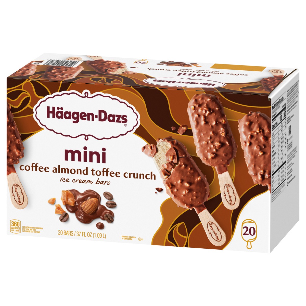 slide 9 of 13, Häagen-Dazs Mini Coffee Almond Toffee Crunch Ice Cream Bars 20 ea, 20 ct