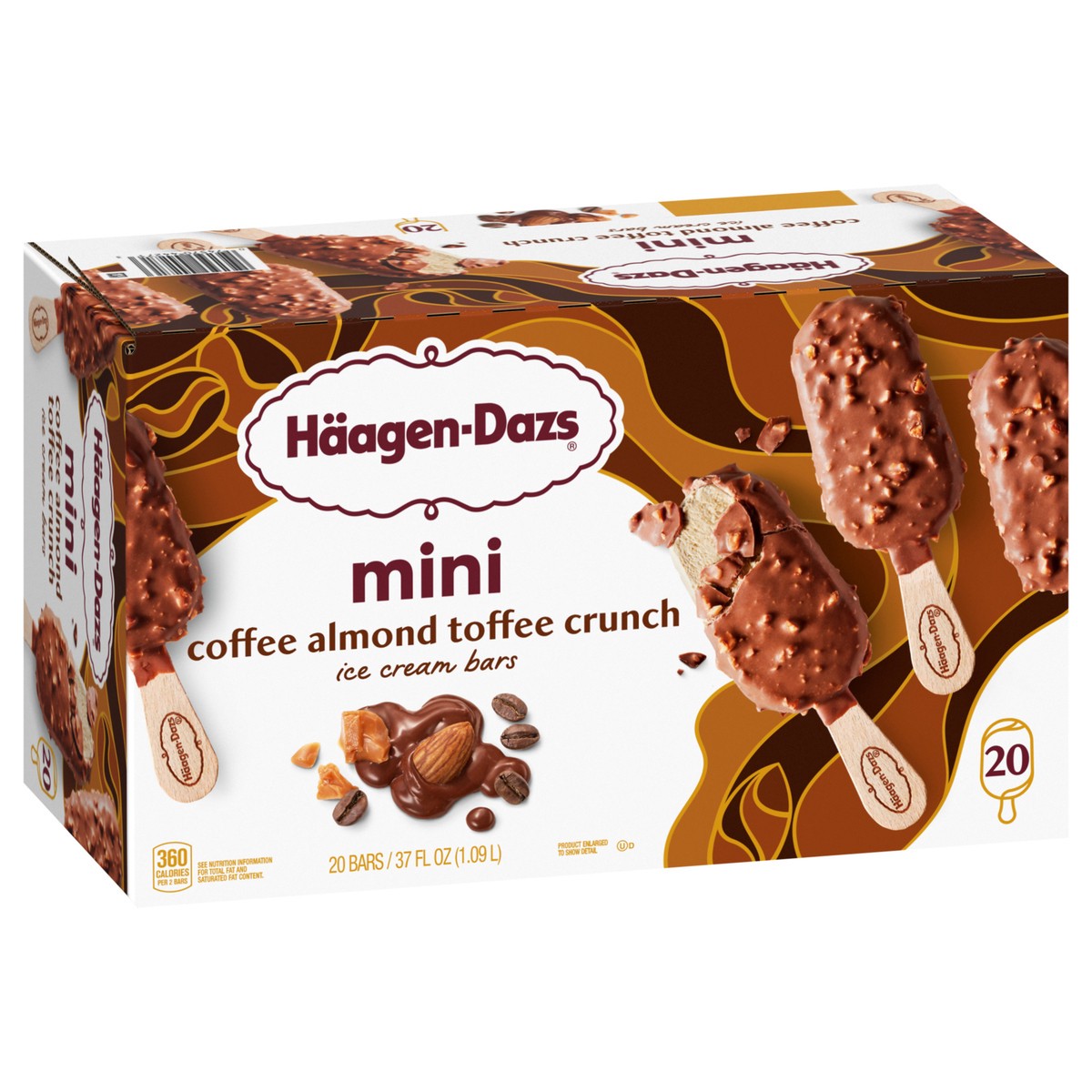slide 11 of 13, Häagen-Dazs Mini Coffee Almond Toffee Crunch Ice Cream Bars 20 ea, 20 ct