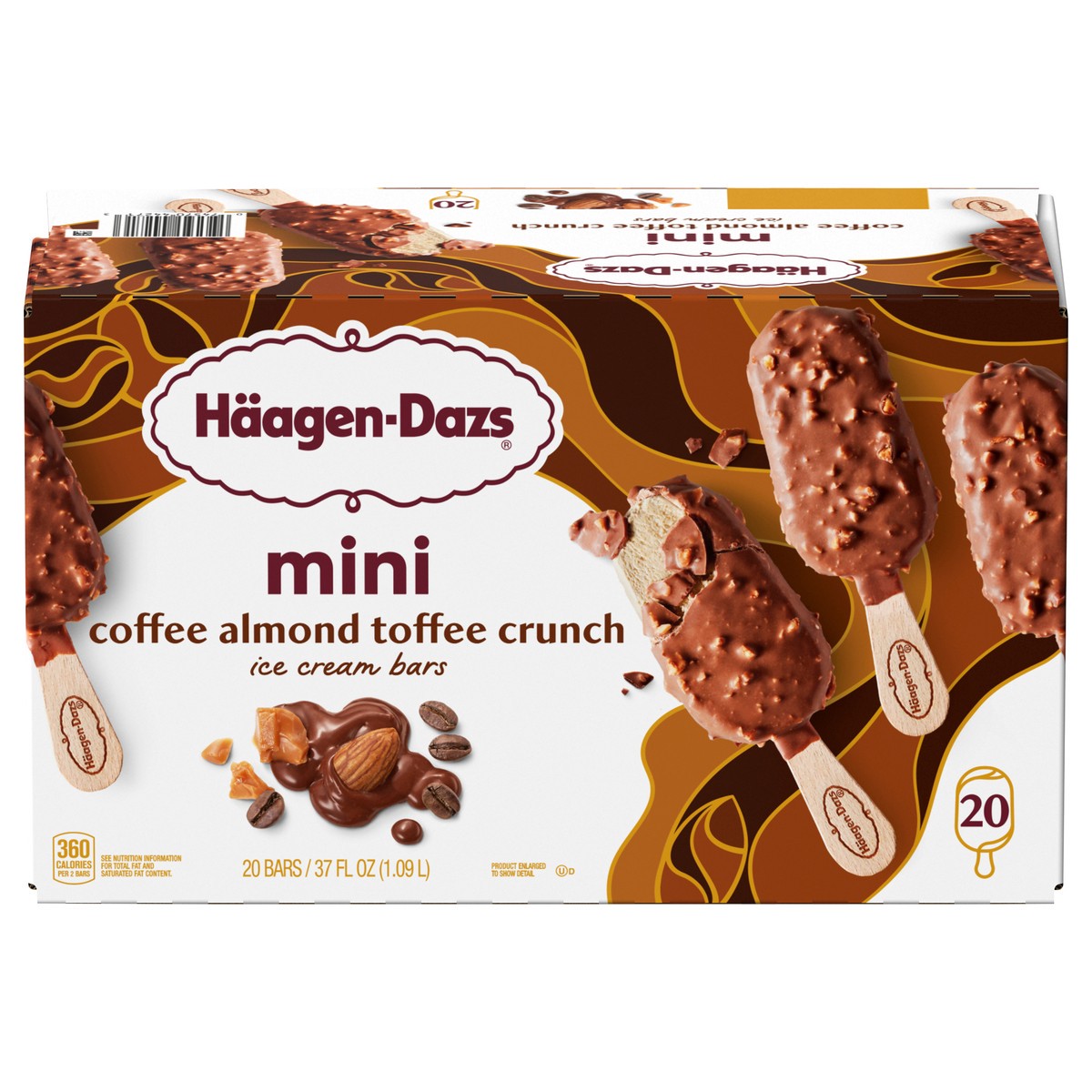 slide 1 of 13, Häagen-Dazs Coffee Almond Toffee Crunch Mini Ice Cream Bars, 20 Ct, 20 ct